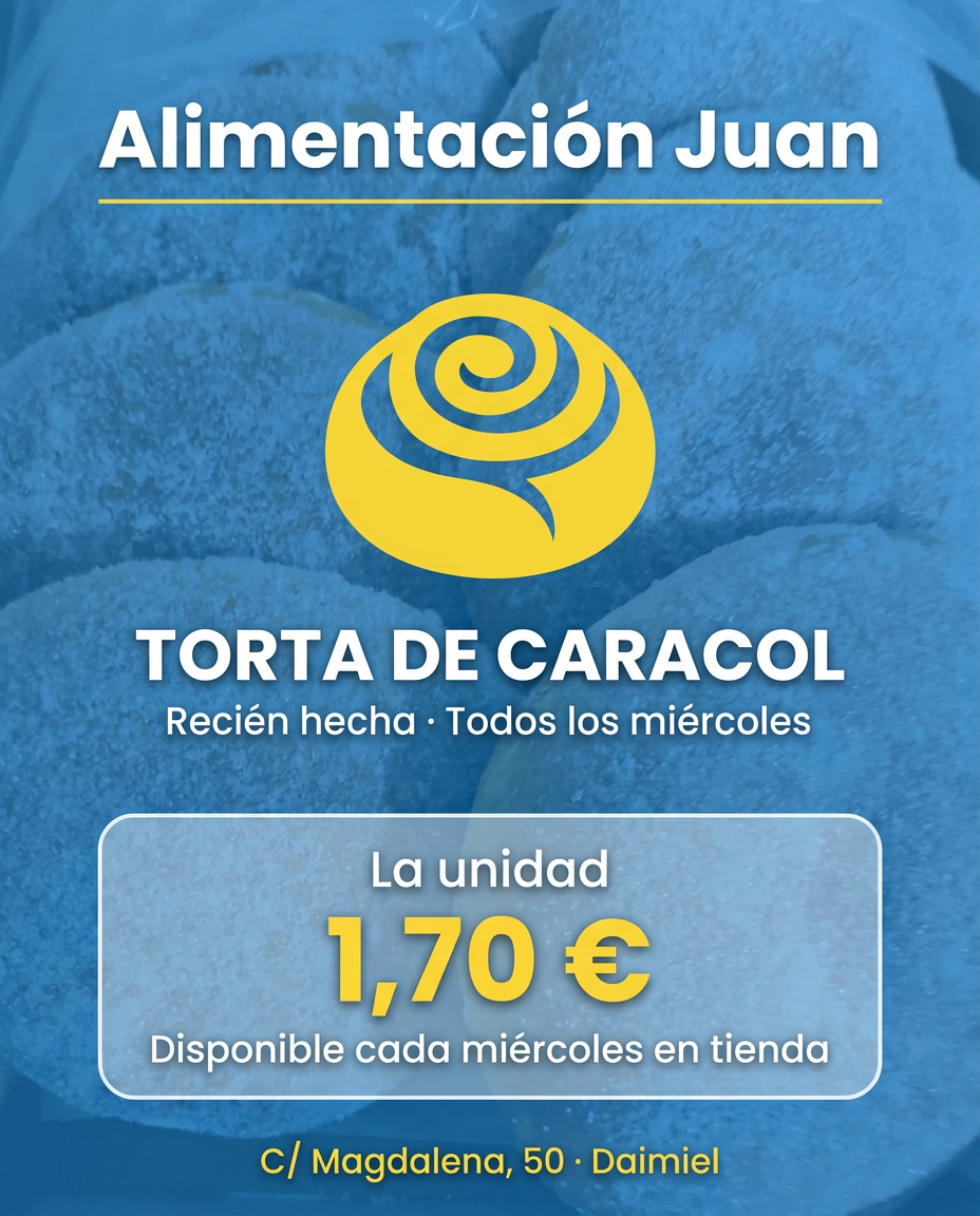 Torta de caracol Alimentación Juan Daimiel